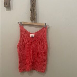 Free People Coral Knit Tank Top